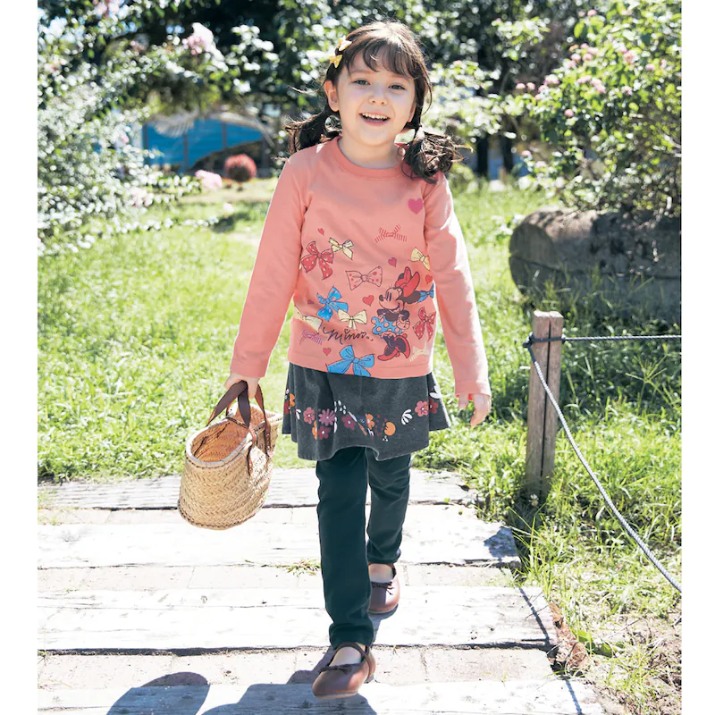 日本千趣會 - 迪士尼印花內搭褲裙-艾莎雪花-深藍