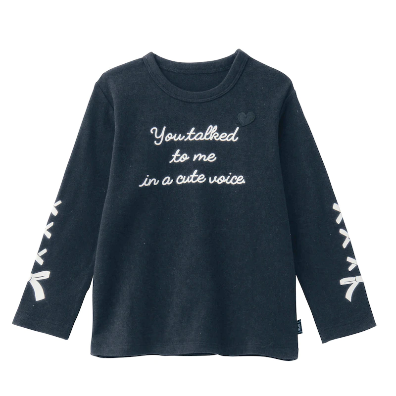 日本千趣會 - GITA 純棉印花長袖上衣-英文草寫-黑