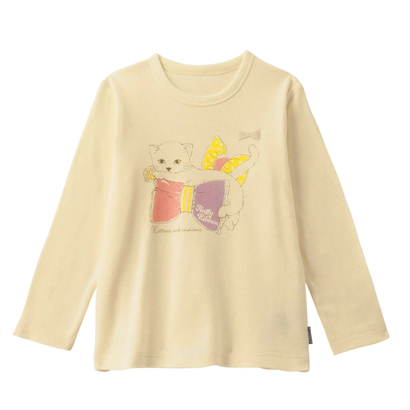 日本千趣會 - GITA 純棉印花長袖上衣-英文草寫-黑