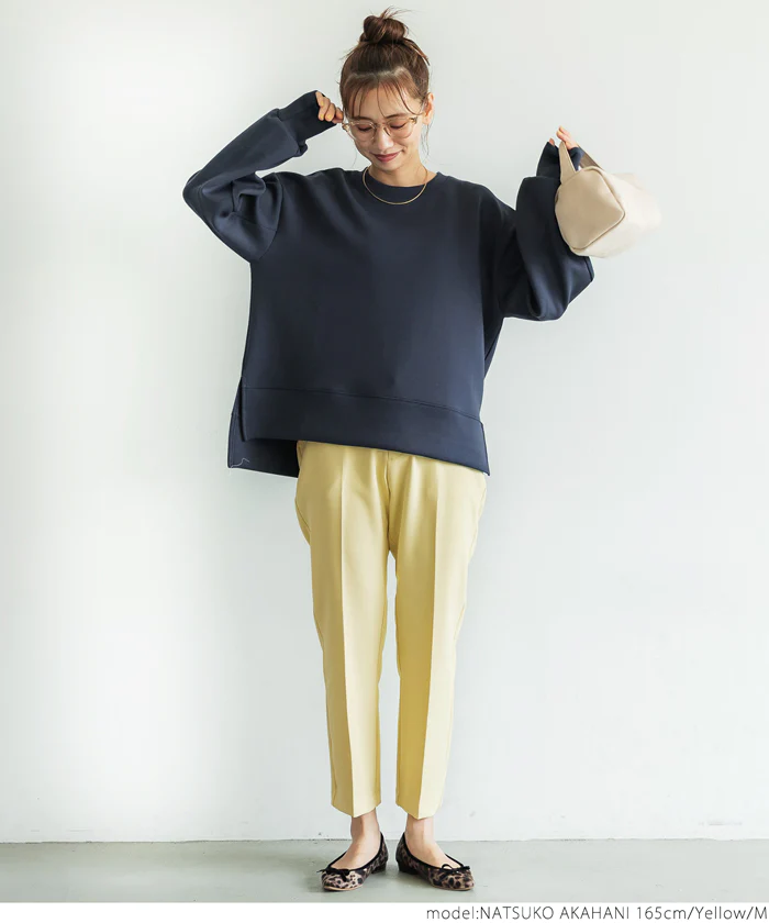 日本 COCA - 優雅日常打褶西裝褲-丁香紫