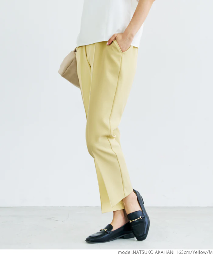 日本 COCA - 優雅日常打褶西裝褲-丁香紫