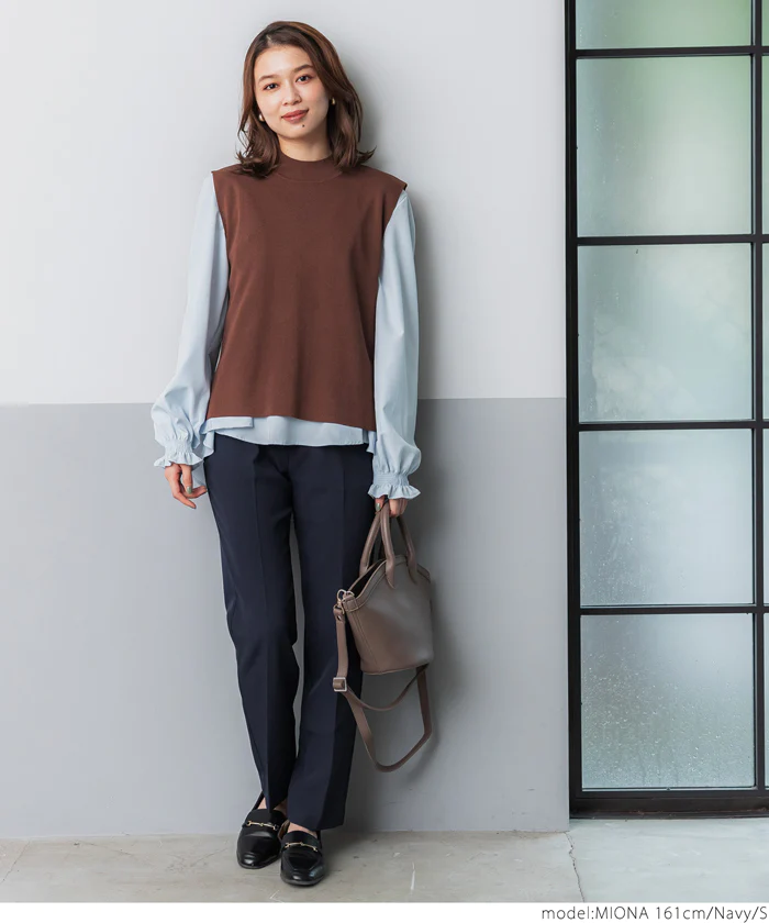 日本 COCA - 優雅日常打褶西裝褲-丁香紫