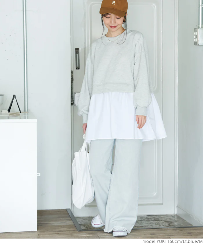 日本 COCA - 修身垂墜丹寧寬褲-淺藍